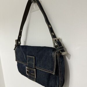 Denim Fendi Baguette Bag